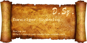 Dancziger Szabolcs névjegykártya